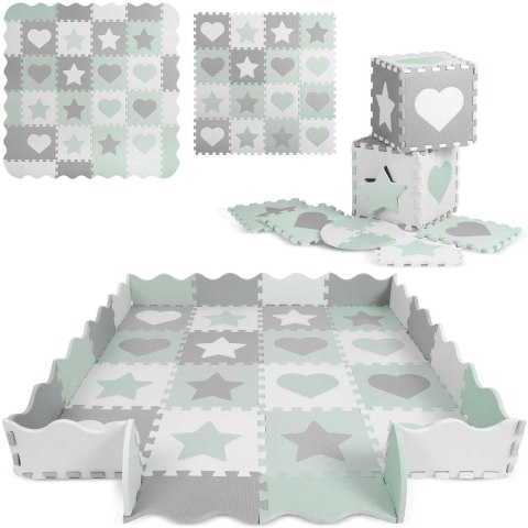 Mata Piankowa Puzzle dla Dzieci 151x151cm Ricokids 16 szt szaro miętowa Mata Piankowa Puzzle dla Dzieci 151x151cm Ricokids 16 szt szaro miętowa