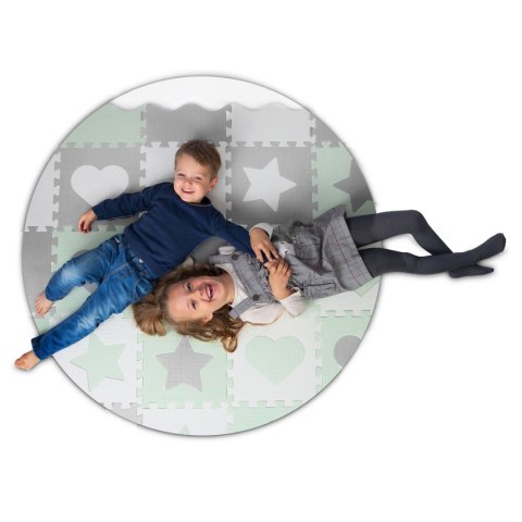 Mata Piankowa Puzzle dla Dzieci 151x151cm Ricokids 16 szt szaro miętowa Mata Piankowa Puzzle dla Dzieci 151x151cm Ricokids 16 szt szaro miętowa
