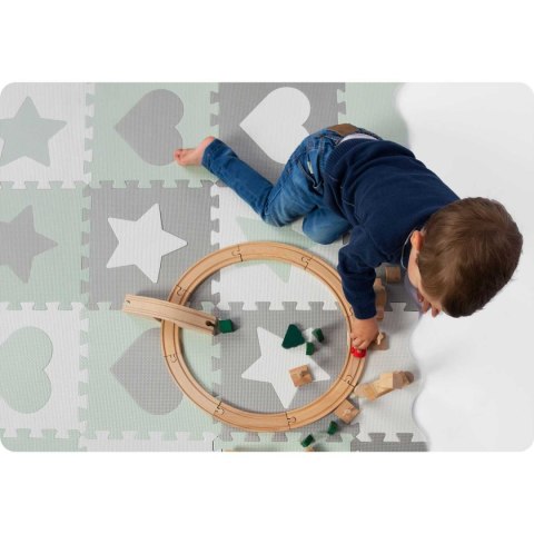 Mata Piankowa Puzzle dla Dzieci 151x151cm Ricokids 16 szt szaro miętowa Mata Piankowa Puzzle dla Dzieci 151x151cm Ricokids 16 szt szaro miętowa