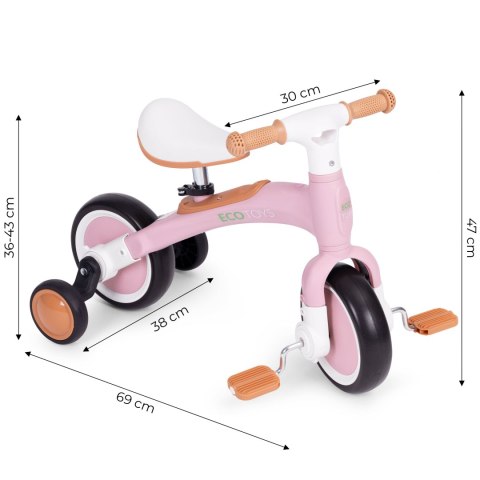 Rowerek Biegowy ECOTOYS 3W1 – Regulacja Siodełka i Odłączane Pedały Rowerek Biegowy ECOTOYS 3W1 – Regulacja Siodełka i Odłączane Pedały