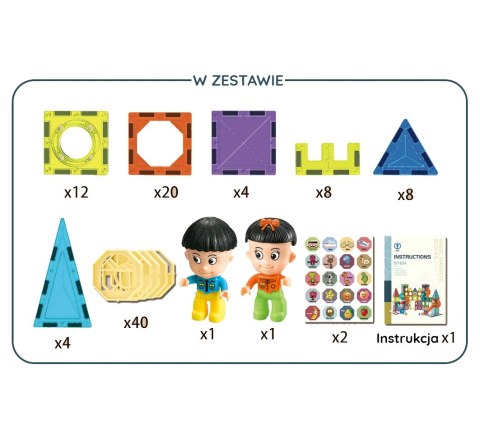 Klocki Magnetyczne WOOPIE 98 el. – Zamek Z Figurkami, Klocki Magnetyczne WOOPIE 98 el. – Zamek Z Figurkami,