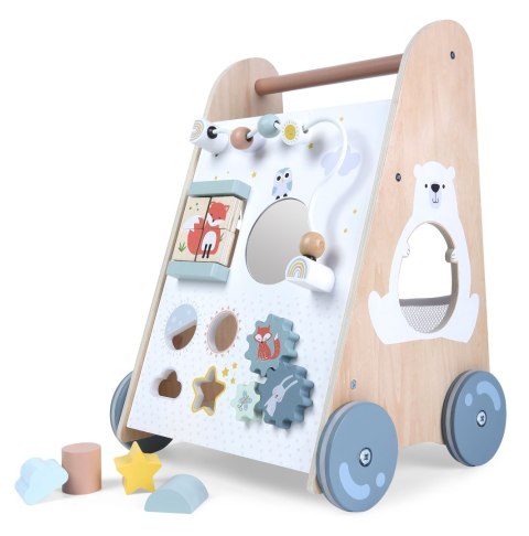 Drewniany Chodzik Pchacz z Sorterem i Klockami ECOTOYS