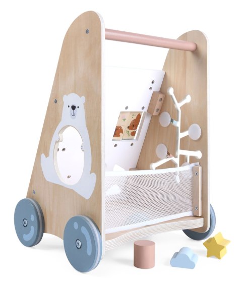 Drewniany Chodzik Pchacz z Sorterem i Klockami ECOTOYS