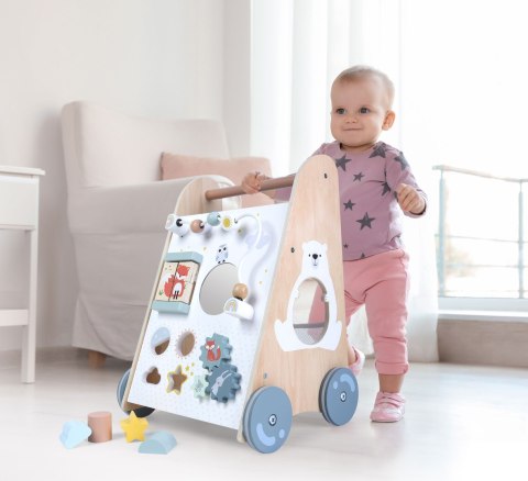 Drewniany Chodzik Pchacz z Sorterem i Klockami ECOTOYS