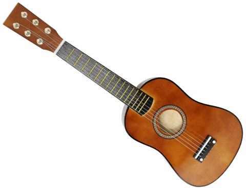 Drewniana Gitara Akustyczna Dla Dzieci Coffee - 6 Strun + Akcesoria