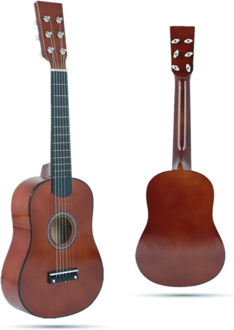 Drewniana Gitara Akustyczna Dla Dzieci Coffee - 6 Strun + Akcesoria
