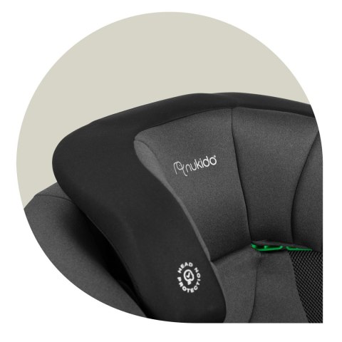 Fotelik samochodowy Nukido Louis ISOFIX i-Size (15-36 kg)- czarno szary Fotelik samochodowy Nukido Louis ISOFIX i-Size (15-36 kg)- czarno szary