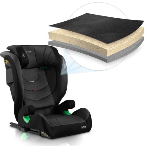 Fotelik samochodowy Nukido Louis ISOFIX i-Size (15-36 kg)- czarno szary Fotelik samochodowy Nukido Louis ISOFIX i-Size (15-36 kg)- czarno szary