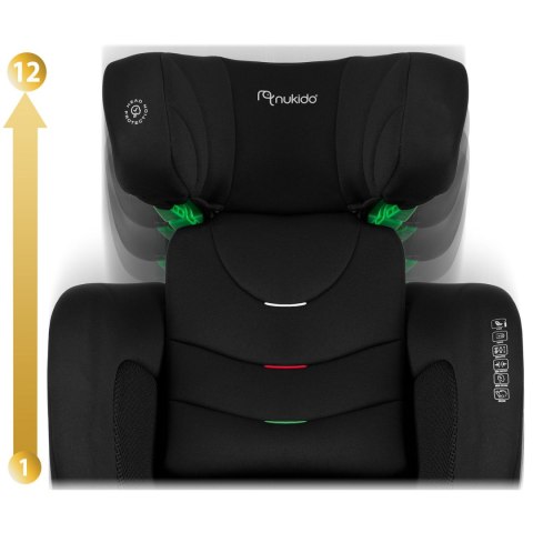 Fotelik samochodowy Nukido Louis ISOFIX i-Size (15-36 kg) - czarny