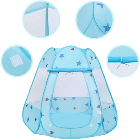 Samorozkładający Namiot Domek Z Podłogą Dla Dziewczynki – Motyw Gwiazdek