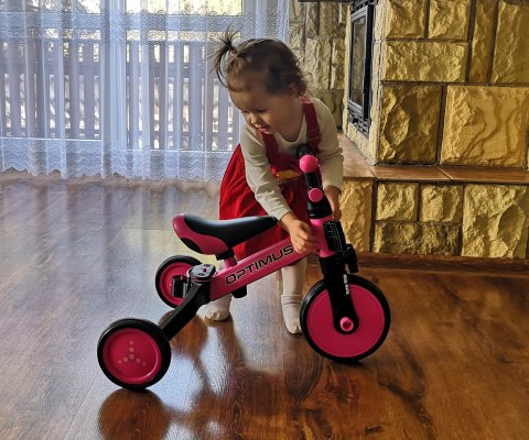 Milly Mally Optimus Rowerek Dla Dzieci 3w1 Trójkołowy Biegowy Pink Milly Mally Optimus Rowerek Dla Dzieci 3w1 Trójkołowy Biegowy Pink