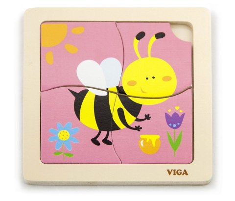 Drewniane Puzzle na podkładce Viga - Pszczółka Drewniane Puzzle na podkładce Viga - Pszczółka