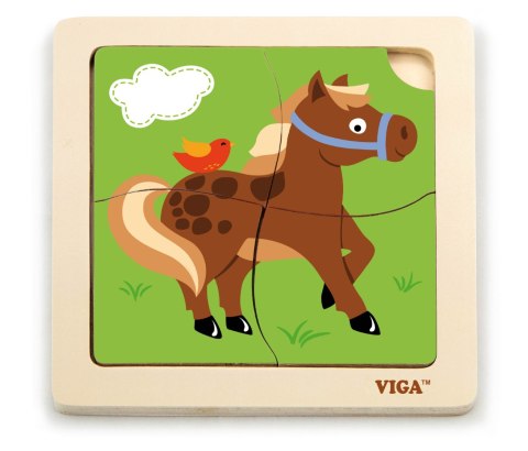 Drewniane Puzzle na podkładce Viga - Konik Drewniane Puzzle na podkładce Viga - Konik