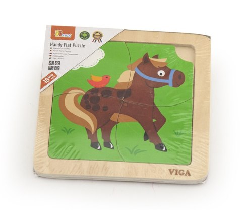 Drewniane Puzzle na podkładce Viga - Konik Drewniane Puzzle na podkładce Viga - Konik