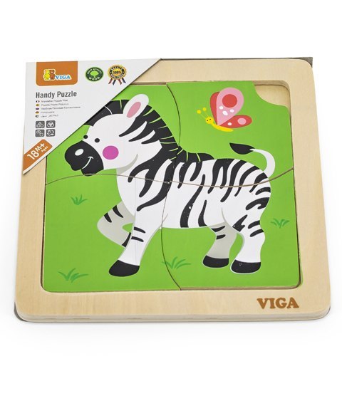 Drewniane Puzzle na podkładce Viga - Zebra Drewniane Puzzle na podkładce Viga - Zebra