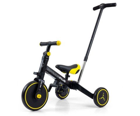 Milly Mally Optimus Plus Rowerek 4w1 Trójkołowy Biegowy Z Rączką Black