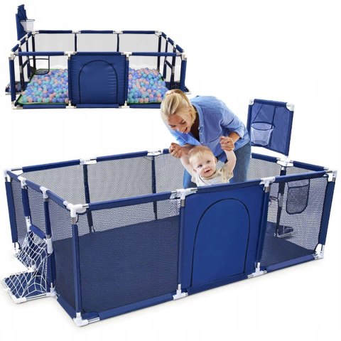 Duży kojec z koszem i bramką - Suchy basen dla dzieci NiceKids 235 x 129 cm Duży kojec z koszem i bramką - Suchy basen dla dzieci NiceKids 235 x 129 cm