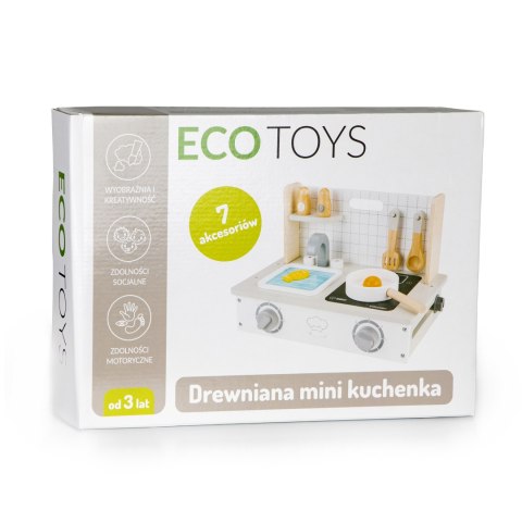 Drewniana Kuchenka z Akcesoriami - Mini Kuchnia ECOTOYS Drewniana Kuchenka z Akcesoriami - Mini Kuchnia ECOTOYS
