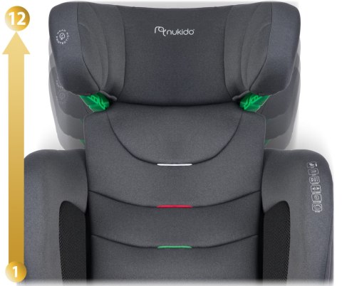 Fotelik samochodowy Nukido Louis ISOFIX i-Size (15-36 kg) - szary Fotelik samochodowy Nukido Louis ISOFIX i-Size (15-36 kg) - szary