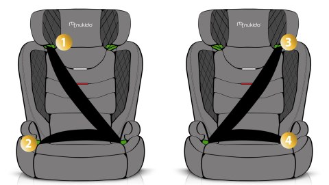 Fotelik samochodowy Nukido Louis ISOFIX i-Size (15-36 kg) - szary Fotelik samochodowy Nukido Louis ISOFIX i-Size (15-36 kg) - szary