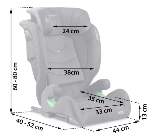 Fotelik samochodowy Nukido Louis ISOFIX i-Size (15-36 kg) - szary Fotelik samochodowy Nukido Louis ISOFIX i-Size (15-36 kg) - szary