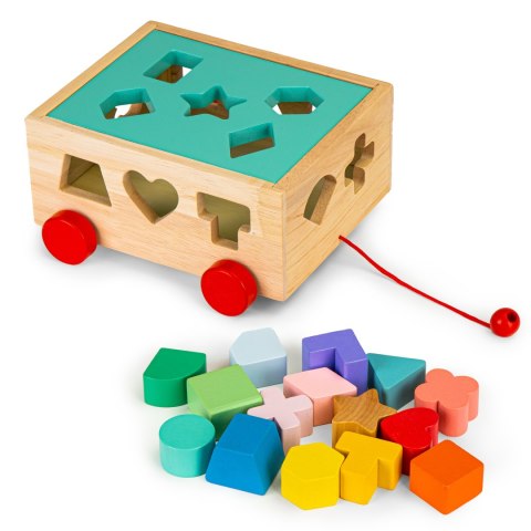 Drewniany Wózek Sorter Dla Dzieci – Kolorowe Klocki, Nauka Poprzez Zabawę ECOTOYS Drewniany Wózek Sorter Dla Dzieci – Kolorowe Klocki, Nauka Poprzez Zabawę ECOTOYS
