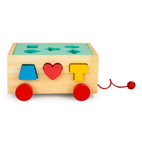 Drewniany Wózek Sorter Dla Dzieci – Kolorowe Klocki, Nauka Poprzez Zabawę ECOTOYS Drewniany Wózek Sorter Dla Dzieci – Kolorowe Klocki, Nauka Poprzez Zabawę ECOTOYS
