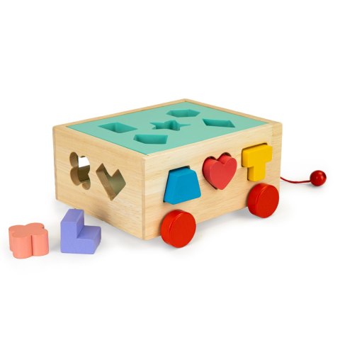 Drewniany Wózek Sorter Dla Dzieci – Kolorowe Klocki, Nauka Poprzez Zabawę ECOTOYS Drewniany Wózek Sorter Dla Dzieci – Kolorowe Klocki, Nauka Poprzez Zabawę ECOTOYS