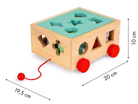 Drewniany Wózek Sorter Dla Dzieci – Kolorowe Klocki, Nauka Poprzez Zabawę ECOTOYS Drewniany Wózek Sorter Dla Dzieci – Kolorowe Klocki, Nauka Poprzez Zabawę ECOTOYS