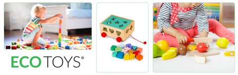 Drewniany Wózek Sorter Dla Dzieci – Kolorowe Klocki, Nauka Poprzez Zabawę ECOTOYS Drewniany Wózek Sorter Dla Dzieci – Kolorowe Klocki, Nauka Poprzez Zabawę ECOTOYS