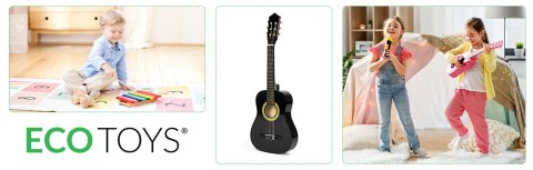 Gitara Akustyczna Dla Dzieci ECOTOYS – 6 Strun, Drewniana Konstrukcja