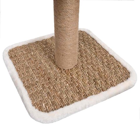 Drapak dla kota z legowiskiem i zabawką – 56 cm, trawa morska Drapak dla kota z legowiskiem i zabawką – 56 cm, trawa morska