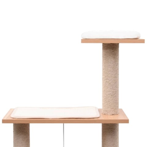 Drapak dla kota z domkiem, sizalową matą i poduszkami – wysokość 123 cm Drapak dla kota z domkiem, sizalową matą i poduszkami – wysokość 123 cm