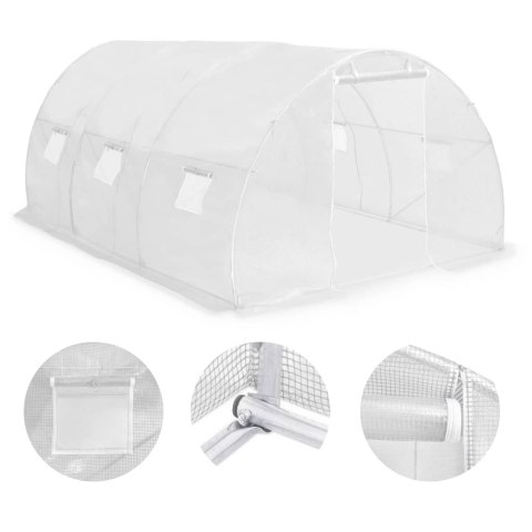 Szklarnia Ogrodowa 13,5 m 450 x 300 cm Konstrukcja z Siatki PE i Stali Szklarnia Ogrodowa 13,5 m 450 x 300 cm Konstrukcja z Siatki PE i Stali