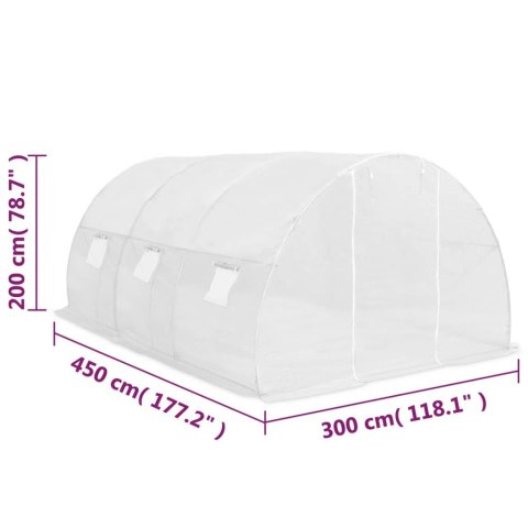 Szklarnia Ogrodowa 13,5 m 450 x 300 cm Konstrukcja z Siatki PE i Stali Szklarnia Ogrodowa 13,5 m 450 x 300 cm Konstrukcja z Siatki PE i Stali