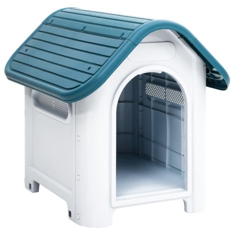 Buda Dla Psa Z Tworzywa PP – Wytrzymała, Wentylowana, 59x75x66 cm, Niebiesko-Biała Buda Dla Psa Z Tworzywa PP – Wytrzymała, Wentylowana, 59x75x66 cm, Niebiesko-Biała