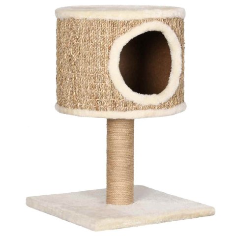 Drapak dla kota z legowiskiem i trawą morską – 52 cm, kompaktowy design Drapak dla kota z legowiskiem i trawą morską – 52 cm, kompaktowy design