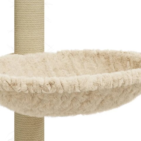 Drapak dla kota 74 cm – kremowy, słupek sizalowy, domek i hamak Drapak dla kota 74 cm – kremowy, słupek sizalowy, domek i hamak