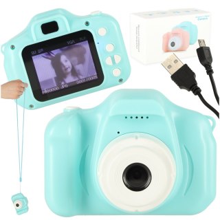 Aparat Fotograficzny Dla Dzieci Mini HD 2.0" – Gry, Kamera, Filmy, Smycz, Miętowy