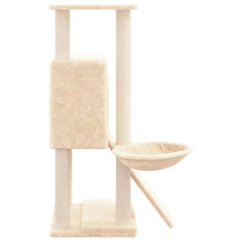 Wielofunkcyjny drapak dla kota z domkiem i hamakiem – 96 cm, kremowy Wielofunkcyjny drapak dla kota z domkiem i hamakiem – 96 cm, kremowy