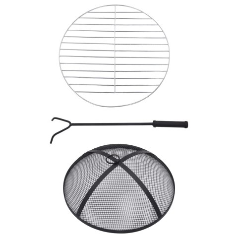 Palenisko z Grillem i Stolikiem – Ozdobna Mozaika, Niebiesko-Białe, 68 cm Palenisko z Grillem i Stolikiem – Ozdobna Mozaika, Niebiesko-Białe, 68 cm