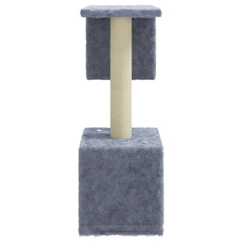 Drapak dla kota 60 cm – sizalowe słupki, domek, jasnoszary Drapak dla kota 60 cm – sizalowe słupki, domek, jasnoszary