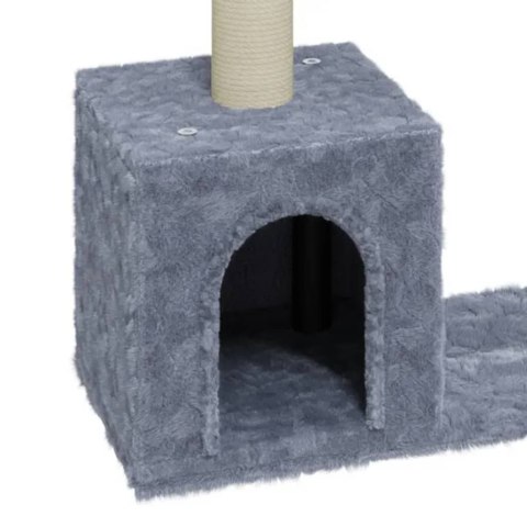 Drapak dla kota 60 cm – sizalowe słupki, domek, jasnoszary Drapak dla kota 60 cm – sizalowe słupki, domek, jasnoszary