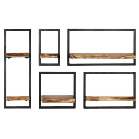 Zestaw półek ściennych w stylu LOFT, drewno - 5 szt Zestaw półek ściennych w stylu LOFT, drewno - 5 szt