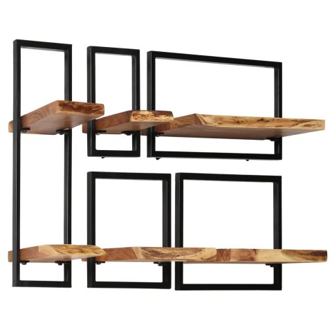 Zestaw półek ściennych w stylu LOFT, drewno - 5 szt Zestaw półek ściennych w stylu LOFT, drewno - 5 szt