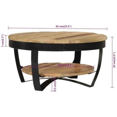 Stolik Kawowy z Drewna Mango 65 cm – Industrialny Styl, Unikalny Design Stolik Kawowy z Drewna Mango 65 cm – Industrialny Styl, Unikalny Design