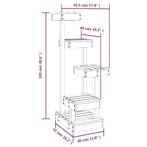 Drzewko Dla Kota – 103 cm, Białe, 4 Platformy, Lite Drewno Sosnowe Drzewko Dla Kota – 103 cm, Białe, 4 Platformy, Lite Drewno Sosnowe