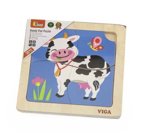 Drewniane Puzzle na podkładce Viga - Krówka Drewniane Puzzle na podkładce Viga - Krówka