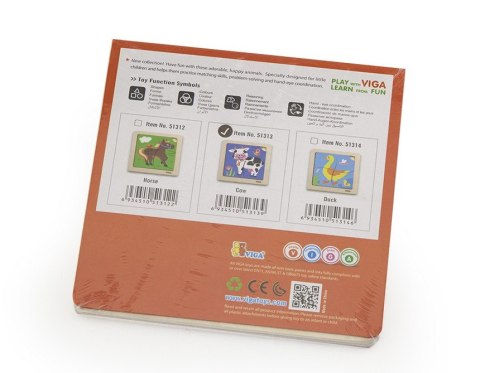 Drewniane Puzzle na podkładce Viga - Krówka Drewniane Puzzle na podkładce Viga - Krówka