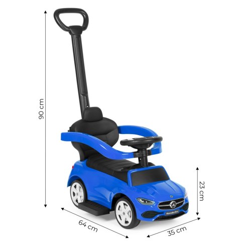 Jeździk Pchacz dla Dzieci Mercedes C Class 3w1 Interaktywny Niebieski Jeździk Pchacz dla Dzieci Mercedes C Class 3w1 Interaktywny Niebieski